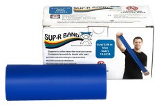 Безлатексная лента эспандер для тренировок Sup-R Band 5,5 м x 12,8 см синяя особо плотная